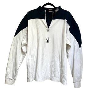 Vintage Spyder Black and White Padded Shoulder Quarter Zip